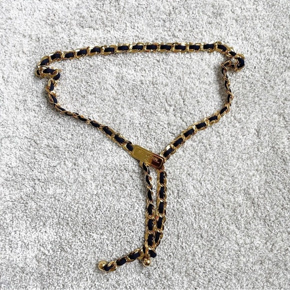 St. John Gold and Navy Chain Belt main image 2